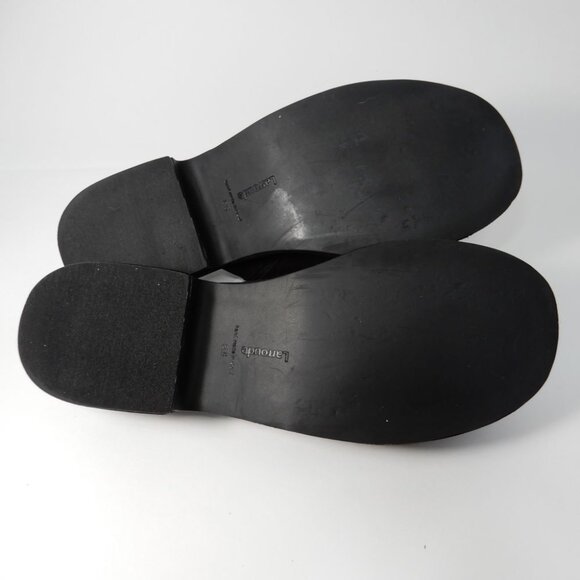 Larroude Miso Flatform Platform CLOGS Slip On Size 8.5 Black Suede Leather EUC - Picture 14 of 16
